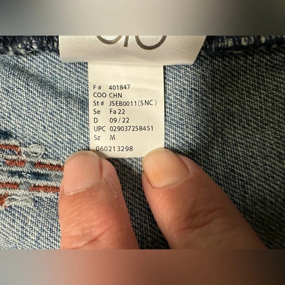 Sam Edelman Billie Oversized Trucker Jacket Med Rhinestone Embroidery Concert - Picture 9 of 11